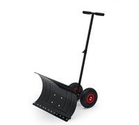 74 x 35 cm pala da neve con ruote, regolabile in altezza in 5 posizioni e pieghevole, robusta, larga, in acciaio, per vialetti, marciapiedi e giardino, rimozione della neve che protegge la schiena