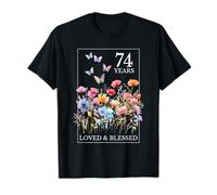 74 Years Loved, Francobollo a Forma di Farfalla Benedetta per Il 74° Compleanno Maglietta