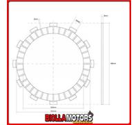 741459 FRIZIONE DISCO SINGOLO GUARNITO FCC YAMAHA XVS CU Custom (VP361)(2SS) 130