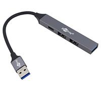 goobay Hub USB 3.2 a 4 porte Slim/USB Multimaschio, 5 Gbit, Hub USB/Splitter USB/Slim USB-A a 3 X USB-A e 1 adattatore USB 3.0 Hub / 74458