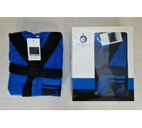 7456 INTER ACCAPPATOIO UOMO DONNA DOCCIA SPUGNA LAVETTA BATHROBE TOWEL HOOD BLU