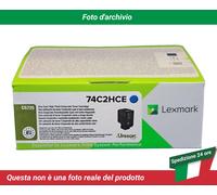 Lexmark 74C2HCE cartuccia toner 1 pz Originale Ciano