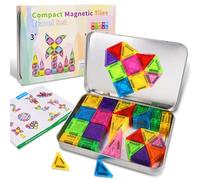 74Pcs Magnetici Viaggio, Piastrelle Magnetiche Con Base In Ferro，Piastrelle Magnetiche Da Viaggio, Giocattoli Montessori Per Ragazzi e Ragazze Di 3+ Anni