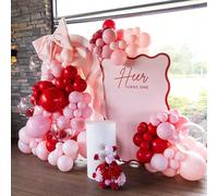 75/150 pezzi Kit arco di palloncini per San Valentino, palloncini rossi e rosa per compleanno, matrimonio, Capodanno, rivelazione del sesso, decorazione 1WR-472-A,Codice articolo: 1WR-472-Bcolla di la