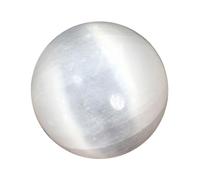 75~80mm, Selenite Crystal Ball | Feng Shui Wealth Orb | Crystal Sphere|with Display Rack|Home Decor Accessories Modern Interior Design