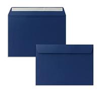 75 buste per lettere, formato DIN C5, blu scuro, 16,2 x 22,9 cm, con chiusura adesiva, per grandi inviti e biglietti di compleanno o matrimonio