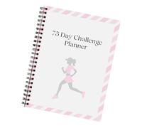 75 Day Challenge Planner Twin Coil Binding Daily Diet Workout Reading Tracking Journal Notebook 21x14cm Fitness Workout