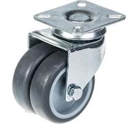 75 mm 3" ruota doppia in gomma grigia girevole portata 100 kg