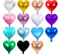 75 palloncini a forma di cuore multicolore da 25,4 cm, 15 colori misti a forma di cuore, palloncini da 25,4 cm, palloncini in Mylar per donne, bambini, San Valentino, proposta di matrimonio,