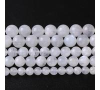 75 perline semi preziose in pietra di luna bianca naturale da 10 mm, per la creazione di gioielli e braccialetti fai da te
