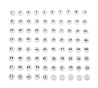 75 Pezzi Bingo Palline Plastica Numerate 1-75 , Accessori | Bianco, Design Numerato Resistente allo Sbiadimento, per Celebrazioni ed Eventi