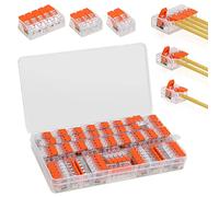 75 Pezzi Connettori Elettrici Rapidi con Leva, Domino Terminali di Collegamento Elettrico 221-412, 221-413, 221-415, 35pcs 2 ingressi, 25pcs 3 ingressi, 15pcs 5 ingressi