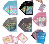 75 pezzi per Cali Packs, per Cali Baggys Weed, Borse Mylar Baggs, Baggies, per orecchini, anelli e dolciumi (rosa nordico, celeste, viola, avorio, inchiostro nero)