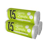 75 Sacchetti Spazzatura - BIODEGRADABILI- MISURA: 55x65 cm - con Manici | Sacchetti Immondizia da 40L, Trasparenti per Raccolta Differenziata | Buste Anti Umidità, Plastica Riciclata, Trasparenti