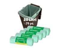 75 Sacchetti umido organico 50x60, sacchi umido 30 litri, sacchetti spazzatura raccolta differenziata, sacchetti biodegradabili per umido (75)