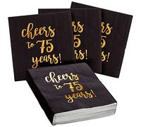 75 tovaglioli da cocktail per feste di compleanno, per 75 anni, 50 pezzi