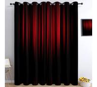 75 x 166 cm Set 2 Tende Oscuranti Termiche Sipario Teatrale Moderno - Tende Isolanti per Finestre, Antirumore e Anti-Luce, Tessuto Morbido ed Elegante per Soggiorno, Camera da Letto, Rosso E Nero