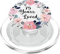 75 Years Loved 75th Birthday Floral 75 Year Old Men Women PopSockets PopGrip per MagSafe