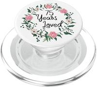 75 Years Loved Men Women Floral 75 Year Old 75th Birthday PopSockets PopGrip per MagSafe