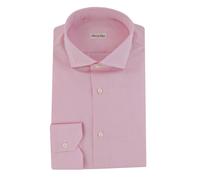 €750 Camicia In Cotone Rosa Solida Fiori Di Lusso - Slim - (FDL3222520)