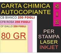 750 FF A3+ CHIMICA COPIANTE 80GR CB BIANCO CF ROSA CFB GIALLA STAMP LASER INKJET