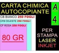 750 FF CHIMICA COPIANTE 80GR CB BIANCO CF CELESTE CFB ROSA STAMPA LASER INKJET