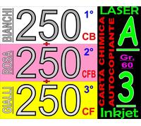 750 FOGLI A3 CHIMICA COPIANTE CB BIANCO CF ROSA CFB GIALLA STAMPA LASER INKJET