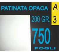 200 FOGLI Carta 200 GR fotografica PATINATA OPACA x stampante laser A3