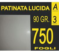 200FOGLI Carta 90 gr fotografica lucida x stampante laser A3