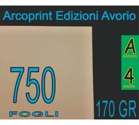 750 FOGLI CARTONCINO AVORIO x STAMPANTE LASER E INKJET A4 170gr.