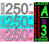 750 FOGLI CHIMICA AUTOCOPIANTE CB BIANCO CF CELESTE CFB ROSA STAMPA LASER INK A3