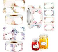 750 Pezzi Pegatinas Personalizadas Etichette Adesive per Barattoli Vetro Etichette per Marmellata Adesive Motivo Floreale Etichette Adesive Cucina Regalo,per Cucine Barattoli