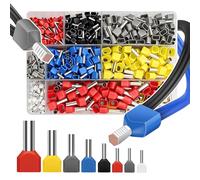 750 Pezzi Puntalini Doppi 0.5-10mm², set di capicorda a doppia estremità (0,5-10 mm²), con scatola per capicorda, set di capicorda isolanti, set di capicorda per il collegamento dei cavi.