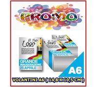 750 VOLANTINI A6 ( 14,8 X 10,5 CM) su carta patinata 170 grammi