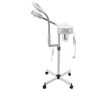 750 W, 2 in 1, vapore, 220 V, sala cosmetica, altezza regolabile con rotazione a 360 gradi e luce LED, evaporatore per sauna facciale con lente d'ingrandimento