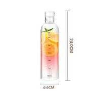 750ml Grande Capacità Trasparente Bere Vetro Acqua Bottiglia + Tempo Marker