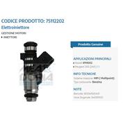 75112202 MEAT &AMP; DORIA Iniettore Peugeot 206 (2A/C) 1.1