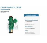 75117167 MEAT &AMP; DORIA Iniettore Citroen C3 I/Peugot 206(2A/C)1.4i