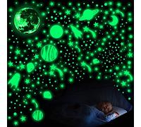 756 adesivi da parete fluorescenti, con luna e stelle, fluorescenti, adesivi da parete per cameretta dei bambini, camera da letto, decorazione per la casa