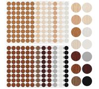 756 Tappi Copriforo, Tappi di Copertura Autoadesivi, Coprivite Tappi, 14 Colori, Copertura per Viti, Foro Rotondo da 21 mm, con Venature del Legno e Colore Solido, Impermeabili, Fori per Mobili