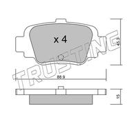 758.0 TRUSTING Kit pastiglie freno, Freno a disco per NISSAN