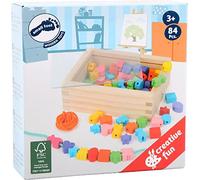 small foot 7594 threading set, with wooden beads in many colours and shapes, inc