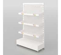 75cm Tall Retail Snack Display Shelf - Floor-Standing Organizer with 5 Hooks & Non-slip Mats, Ideal for Supermarkets, Grocery, and Department Stores(Nero)