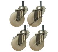 75mm 7.6cm 7.6cm Bullone foro rotante nylon rotelle bullone raccordo, Set di 4