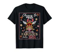 75th Birthday Women Cheers to 75 Years Fabulous Since 1951 Maglietta