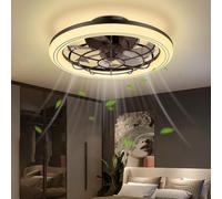 75W Ventilatore da Soffitto con Luce e telecomando, 3000K-4500K-6500K Dimmerabile LED Plafoniere, Lampada da soffitto con Ventilatore Regolabile 6 Velocità/Reversibili, Memoria, Tempistica