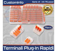 75x Connettori Rapidi a Leva 2/3/5 Pin 250V 32A per Cavi Elettrici | Scatola Kit
