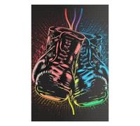 75x50cm/1000pcs Puzzle Per Adulti Neon Boxing Gloves Artwork Puzzle Per Adolescenti Migliora La Memoria Difficile E Stimolante È Ideale Come Regalo 75x50cm/1000pcs