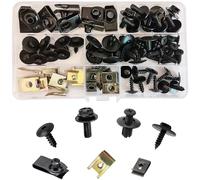 76 Pezzi Kit Assortimento di Vite per Autoveicoli e Auto U-Clips Fissaggio Metallo con Vite Autofilettante a Testa Esagonale Carrozzeria Panel Auto Viti Carene Bulloni di Fissaggio