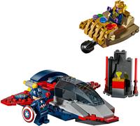 LEGO ǀ Marvel Capitan America Contro Thanos - Giocattolo Avengers con Aereo e 2 Minifigure con Accessori Incluso lo Scudo di Cap - Regalo da Supereroi per Bambini da 4 Anni in su - 76319